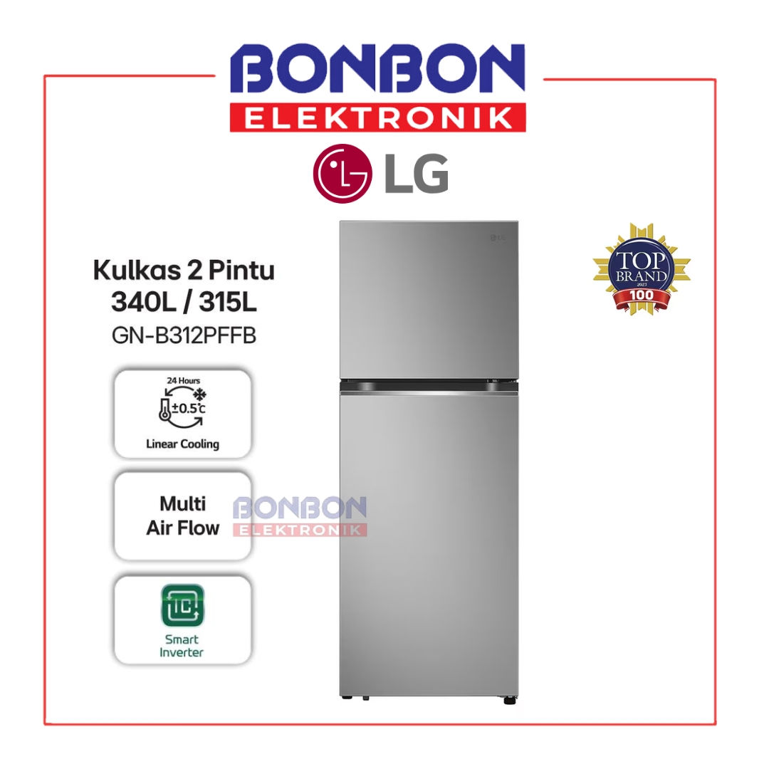 LG Kulkas 2 Pintu 340L GN-B312PFFB / GNB312PFFB / GN B312 PFFB Smart Inverter –