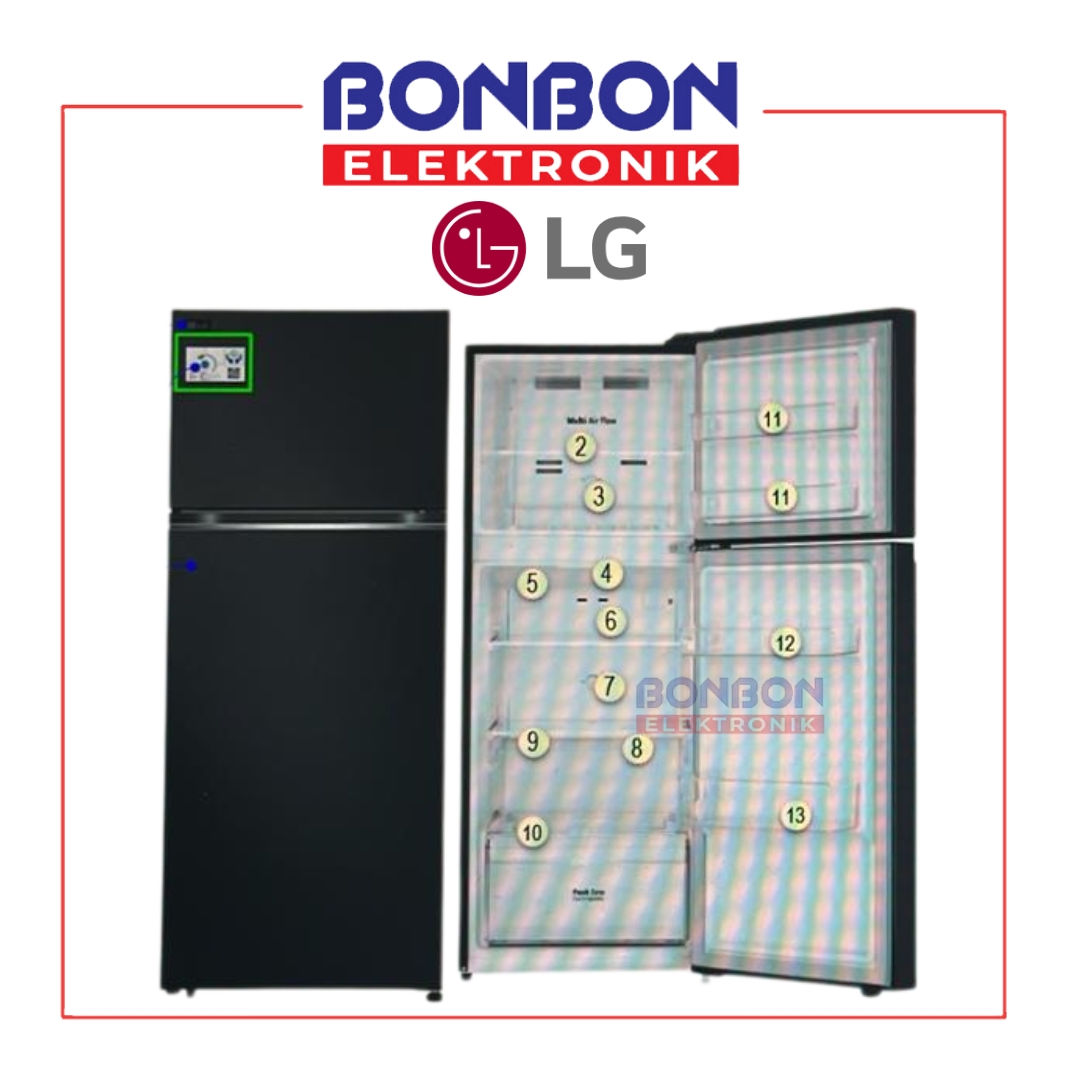 LG Kulkas 2 Pintu 235L GN-B212PFNR / GN B212 PFNR - Western Black - Top Freezer