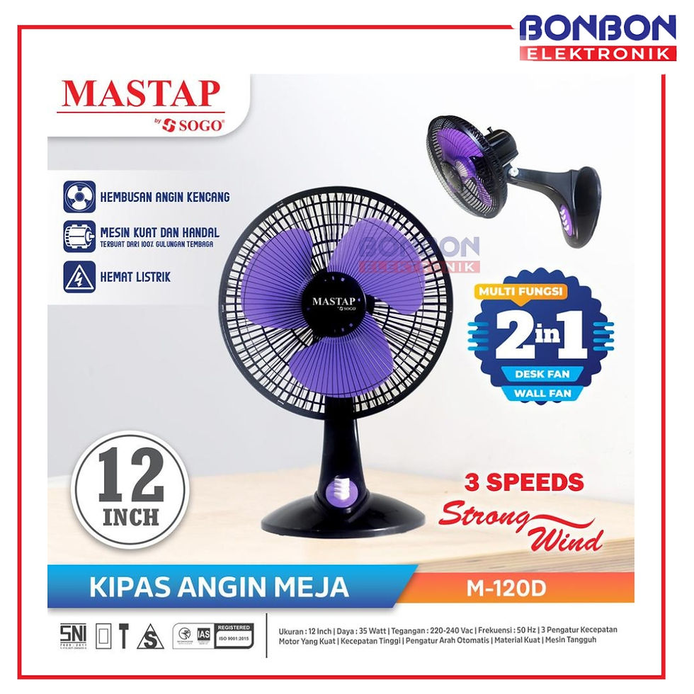 Thumbnail: MASTAP Sogo Kipas Angin Meja 12" M-120D / M 120D - 2 in 1 - Desk Fan - Wall Fan