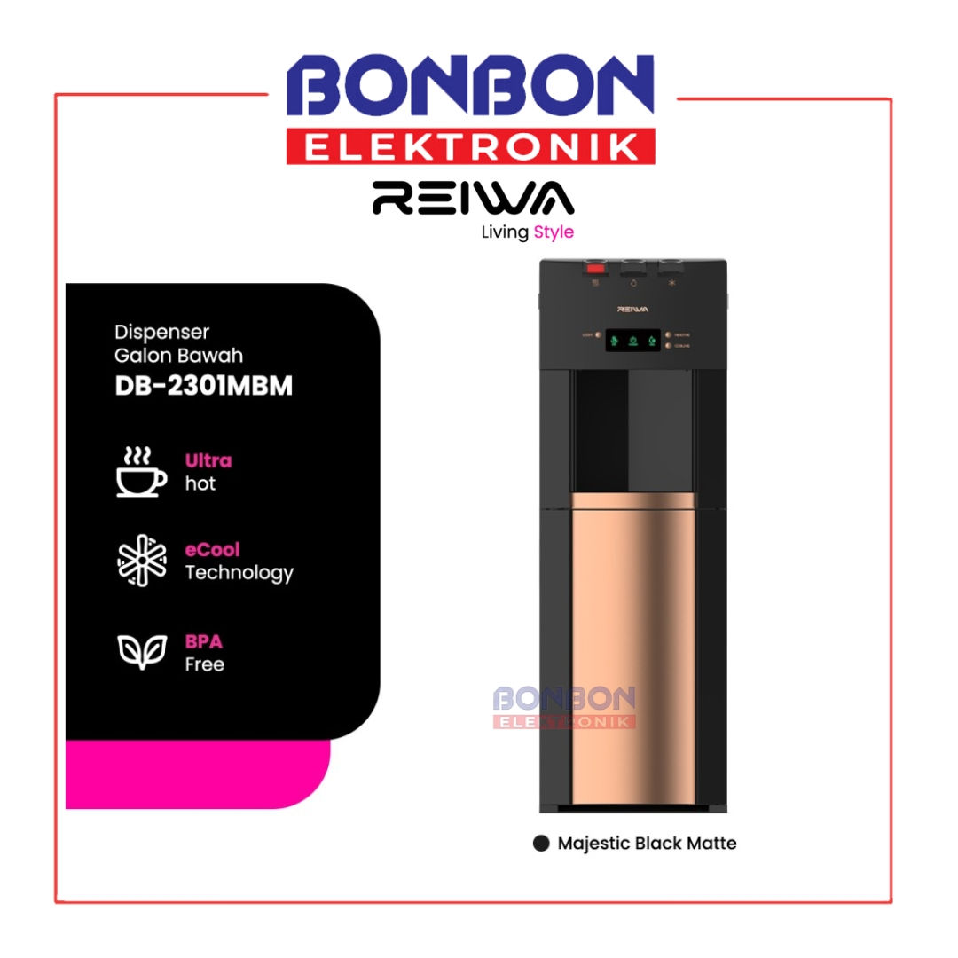 Reiwa Dispenser Galon Bawah DB-2301MBM / DB 2301 MBM / 2301MBM Majestic Black Ma