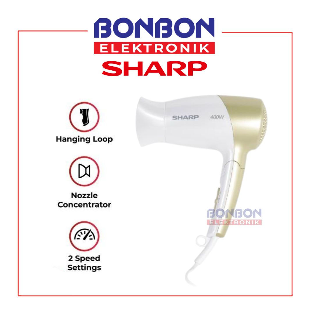 Sharp Hair Dryer IB-SD18Y-N / IB SD18Y N Portable Design Silky Gold 400 Watt