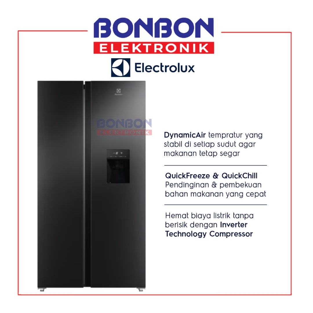 Electrolux Kulkas Side by Side 571L ESE5740B-B / ESE 5740B B / ESE5740B Water Di