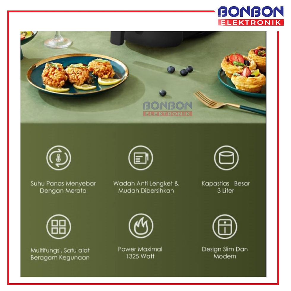 Thumbnail: Midea Air Fryer 3L MF-TN30A / MFTN30A / Penggorengan Tanpa Minyak MF-TN30A(B) Bl