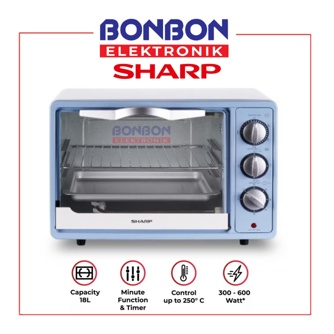 SHARP Oven Listrik 18 Liter EO-18BL / EO18BL / New Electric Oven Blue EO 18BL To