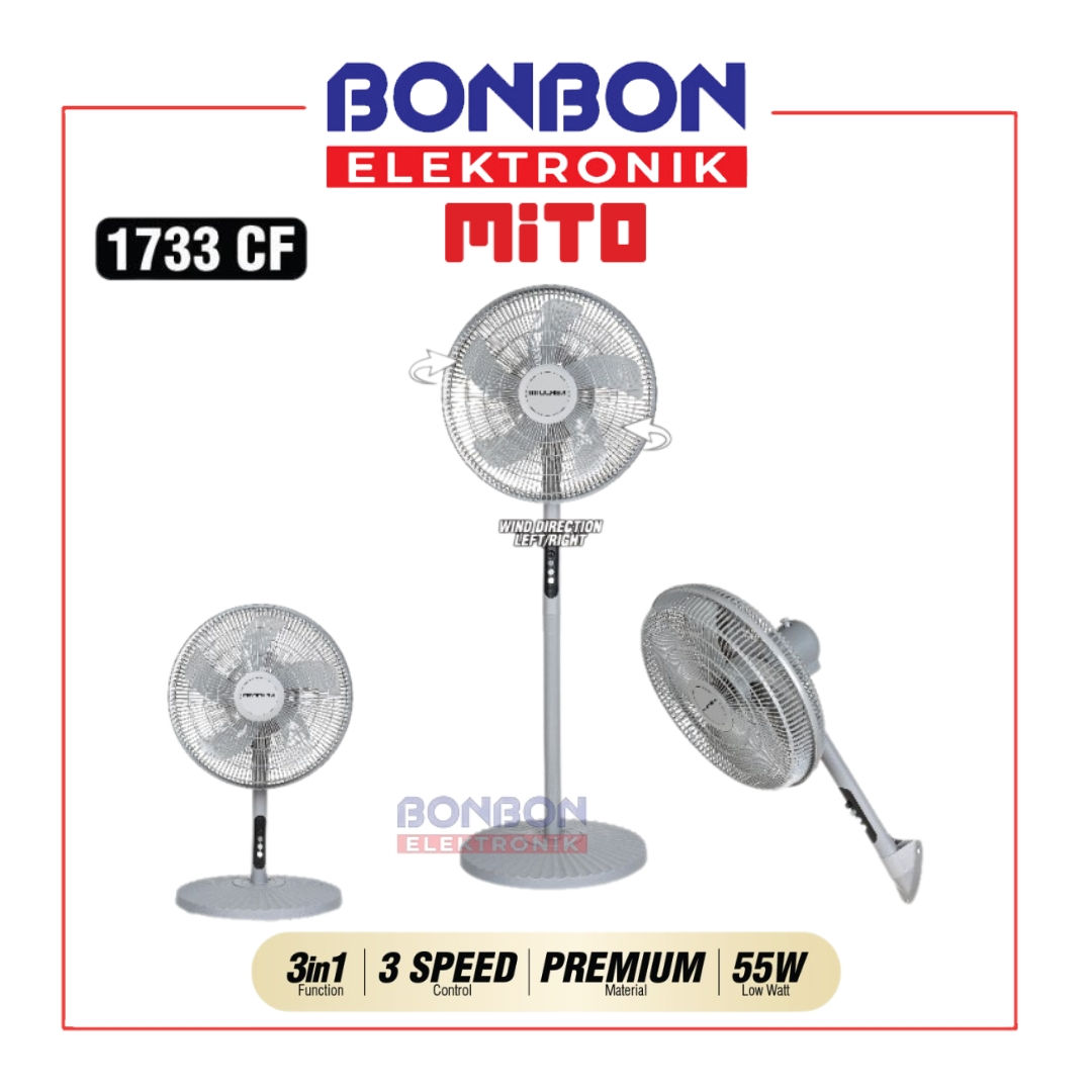 MITOCHIBA Kipas Angin 16 Inch 1733CF / 1733-CF GREY AERO Series - 3in1 Multifung