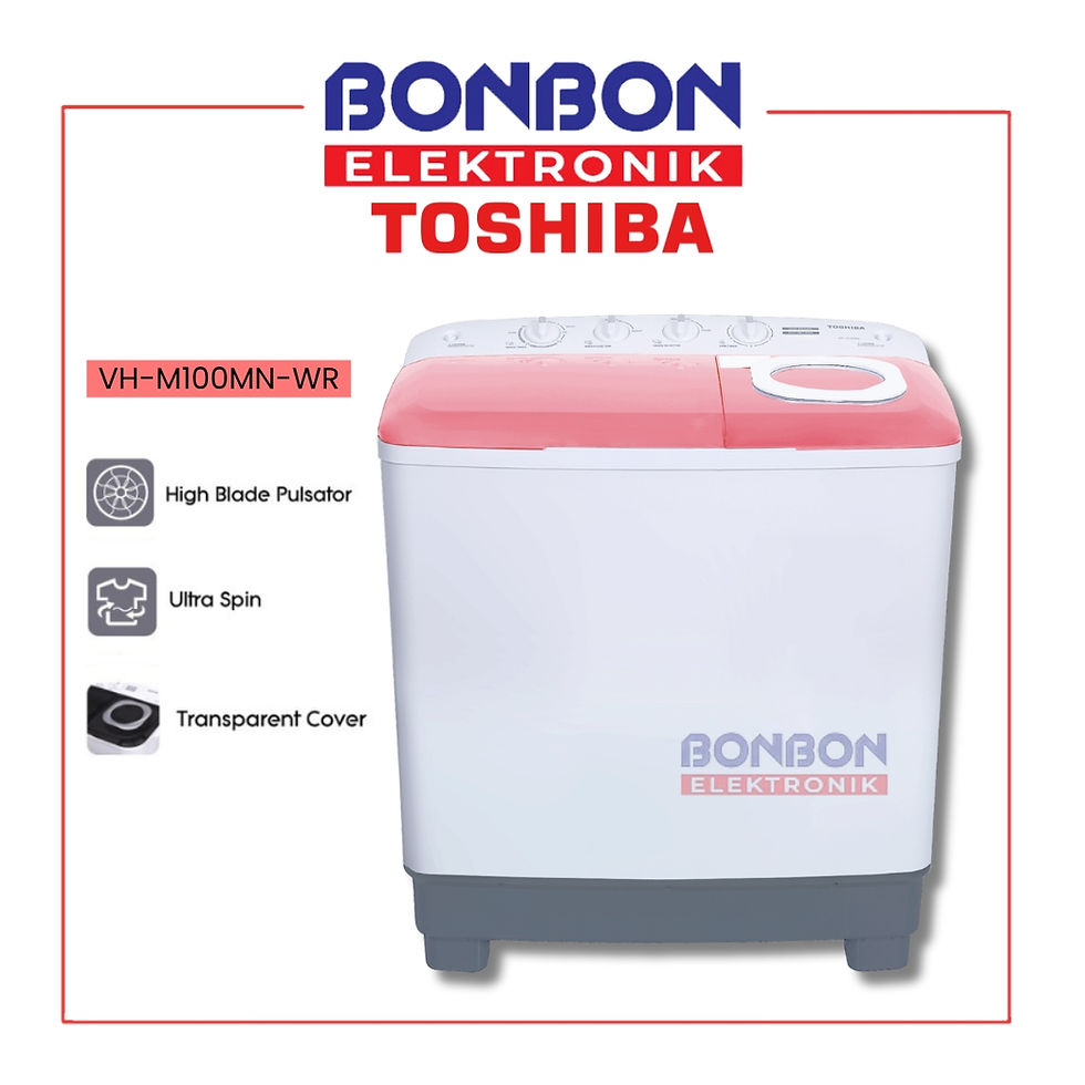 TOSHIBA Mesin Cuci 2 Tabung 9 Kg VH-M100MN / Twin Tub VH-M100MN-WR Red