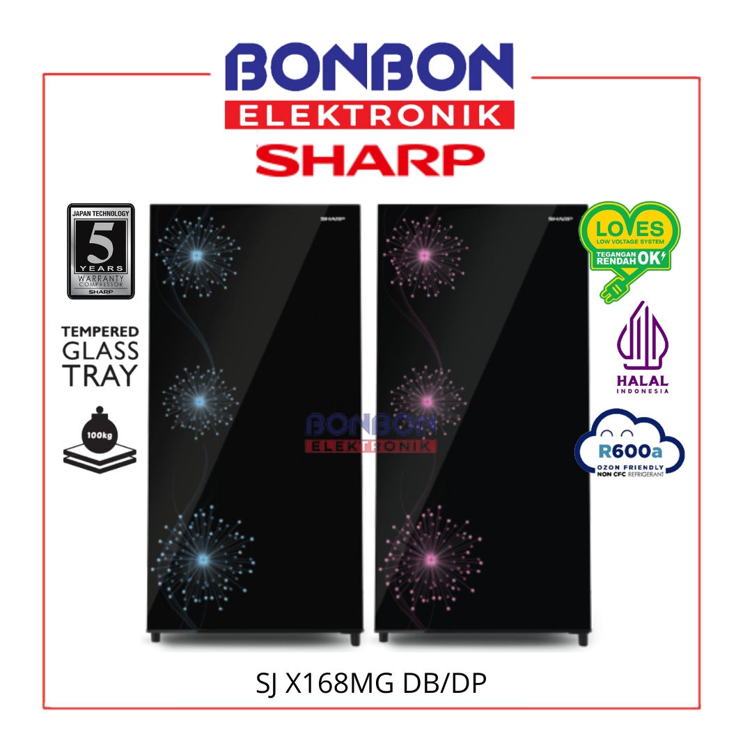 Sharp Kulkas 1 Pintu 133 Liter SJ-X168MG-DB / SJ X168MG DB/DP / SJ-X168MG-DP Dan