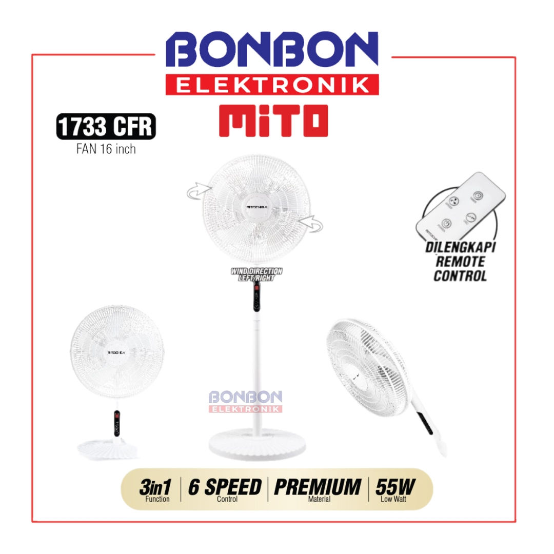 MITOCHIBA Kipas Angin 16 Inch 1733CFR / 1733 CFR WHITE AERO Series - Remote 3in1