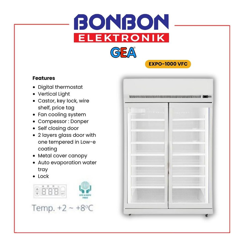 GEA Showcase Display Cooler 2 Pintu EXPO-1000VFC / EXPO1000VFC 1050L