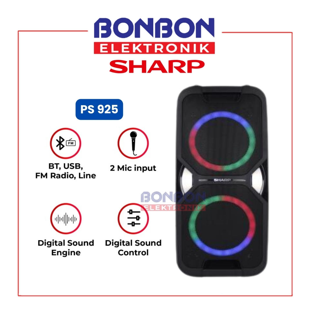 SHARP Portable Party Speaker PS 925 / PS925 / Speaker Bluetooth PS-925