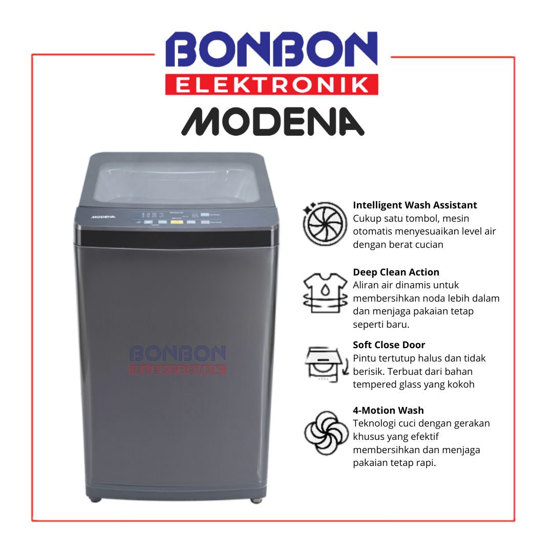 MODENA Mesin Cuci Top Loading 8 Kg WT 0821 UGGY / WT0821UGGY / 1 Tabung WT 0821
