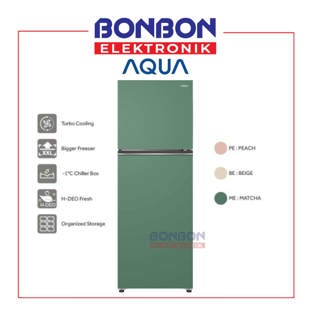 AQUA Kulkas 2 Pintu 225L AQR DTM285CBP (ME) / AQRDTM285 / AQR-DTM285CBP MATCHA C