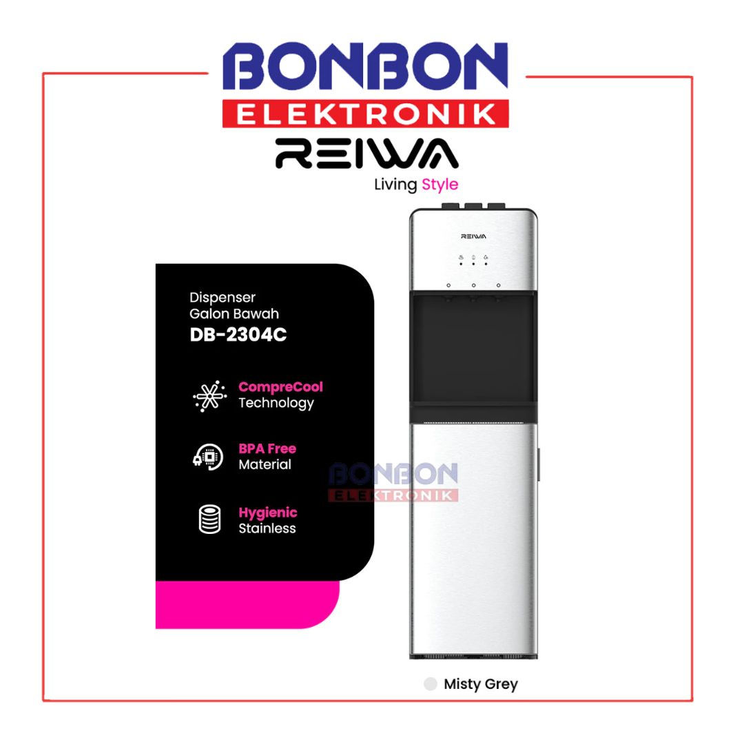 Reiwa Dispenser Galon Bawah DB-2304CIGR / DB2304CIGR / DB 2304 CIGR Misty Grey -