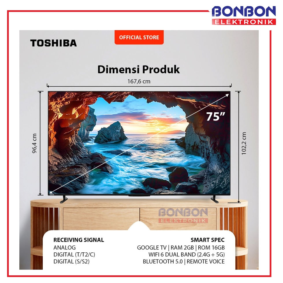 Thumbnail: Toshiba LED Smart TV 75 Inch 75M550NP 4K UHD Google TV - Quantum Dot QLED Dolby