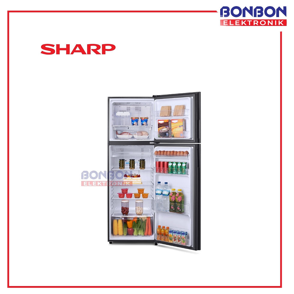 Thumbnail: SHARP Kulkas 2 Pintu 352L SJ-456GI-GW / SJ456GIGW / SJ 456GI  White Glitter 2 D