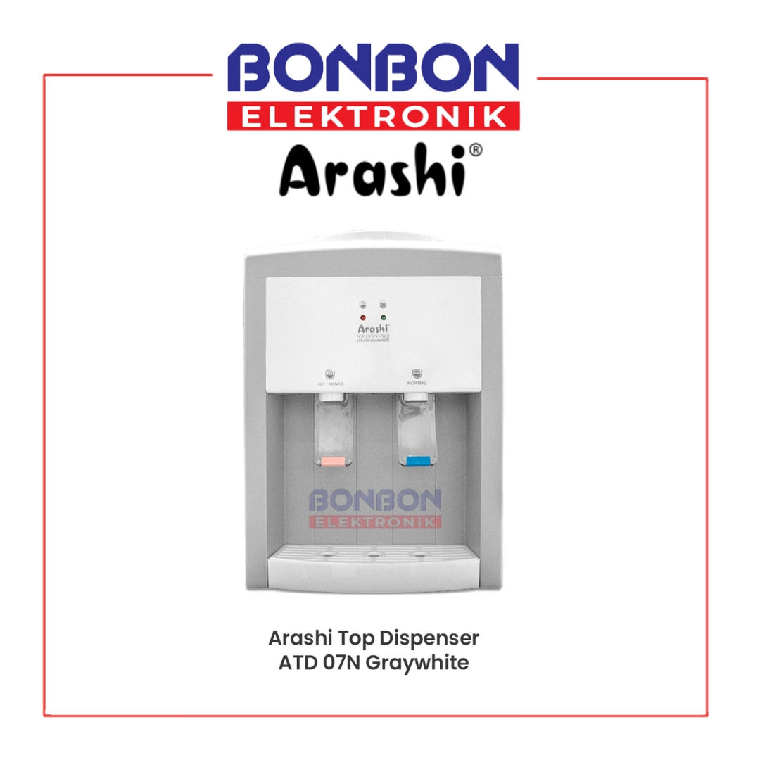 Arashi Dispenser Galon Atas ATD 07N GRAY / ATD 07N / ATD-07N GRAY - Hot & Normal