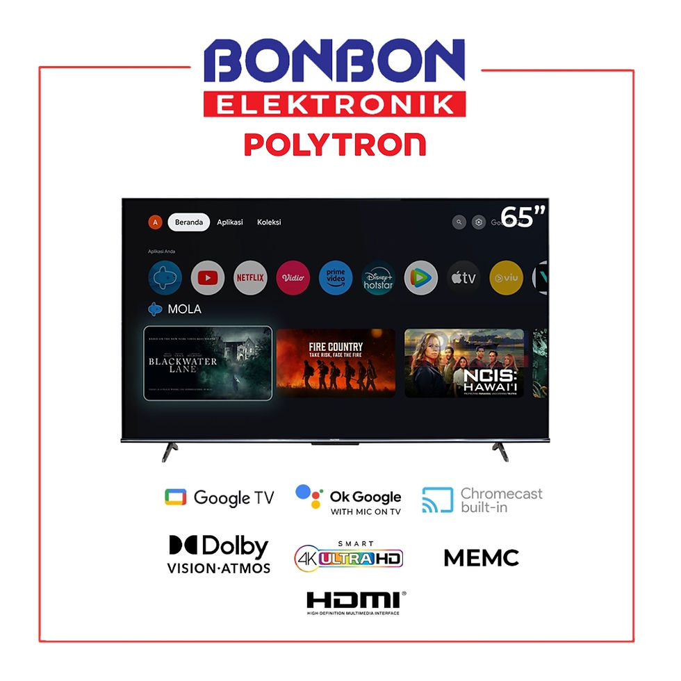 Polytron LED TV 65 Inch 65UG5959 / PLD 65UG5959 4K UHD Smart Google TV Big Scree