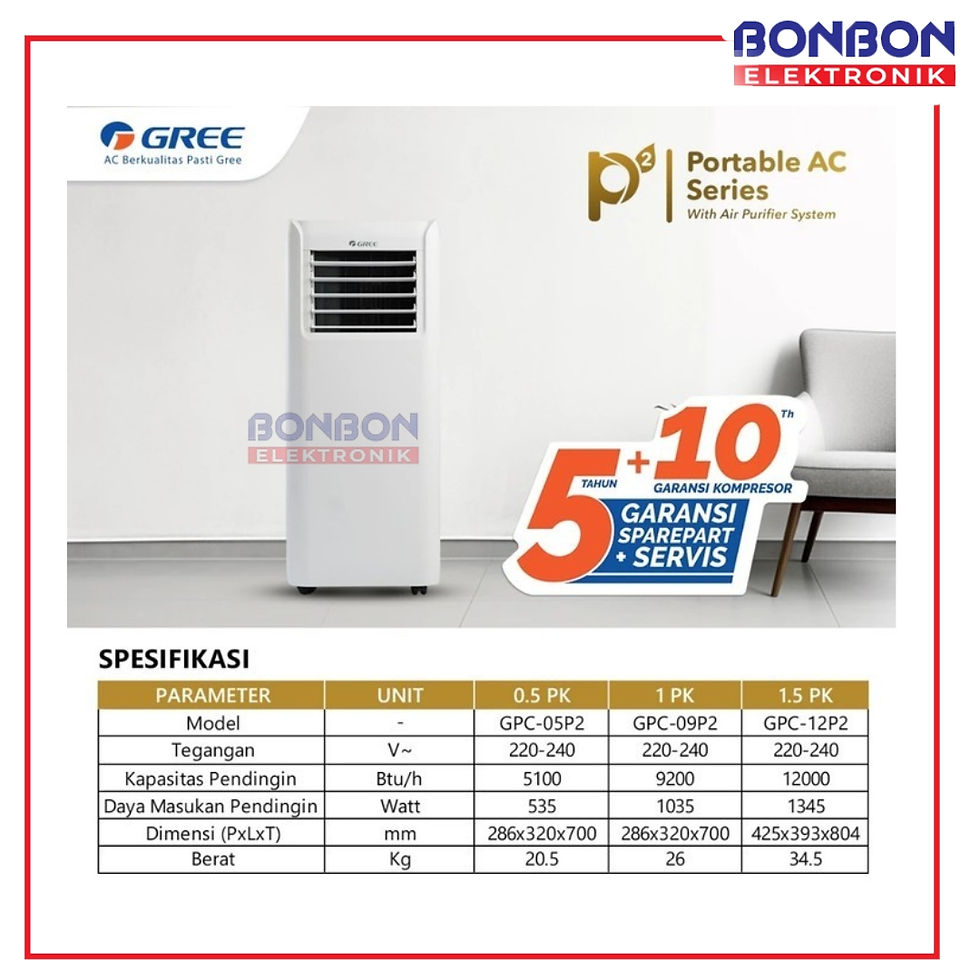 Thumbnail: GREE AC Portable 1.5 PK GPC-12P2 / GPC 12P2 1 1/2 PK Air Purifier - Multiple Spe