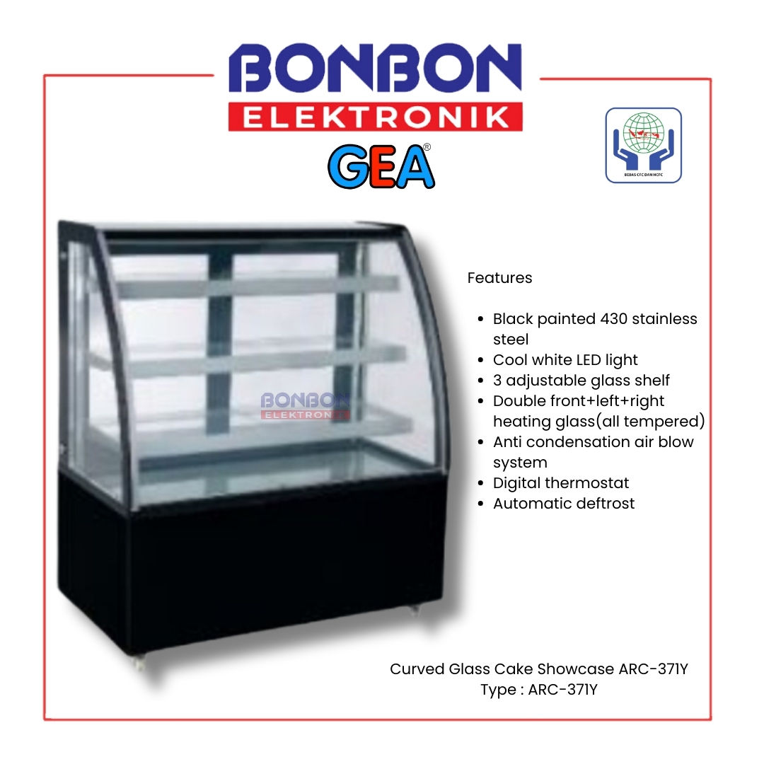 GEA Curved Glass Cake Showcase ARC-371Y / Cake Display ARC371Y