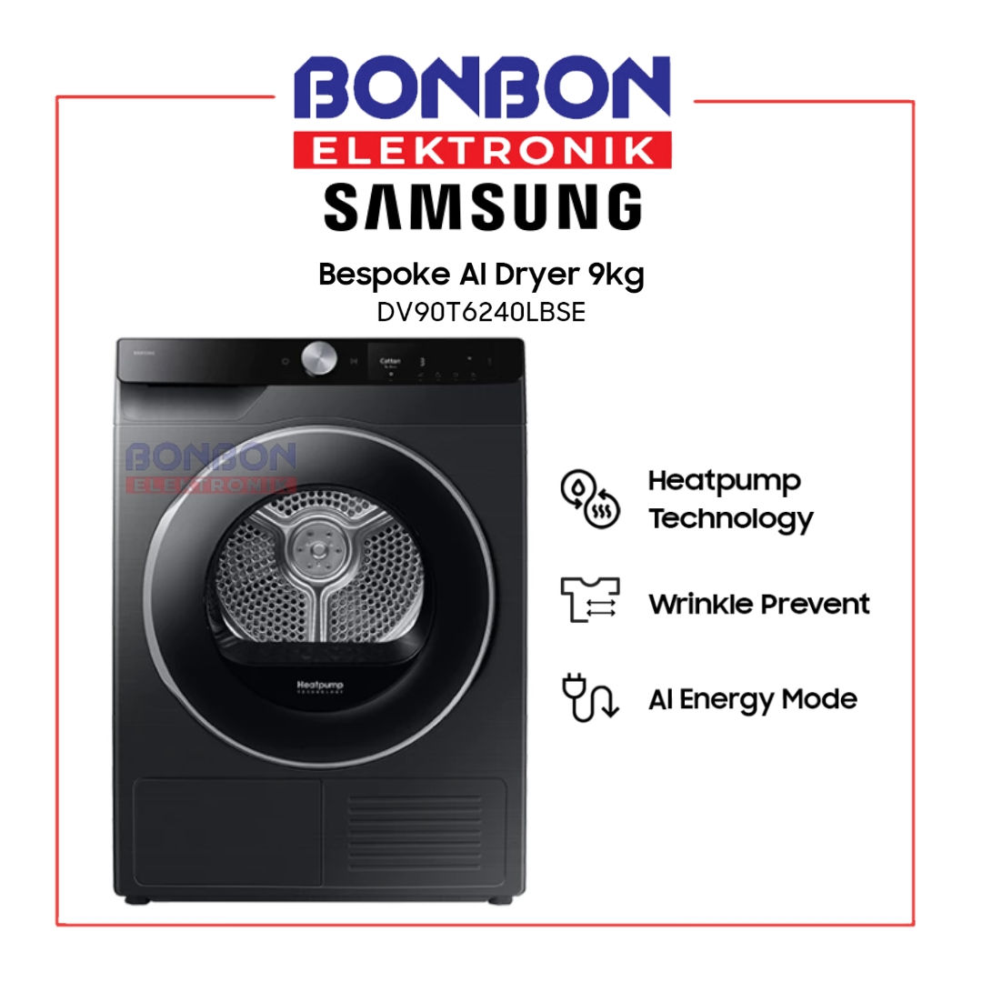 Samsung Dryer 9kg DV90T6240LB / DV90T / DV90T6240LB/SE Mesin Pengering Pakaian -