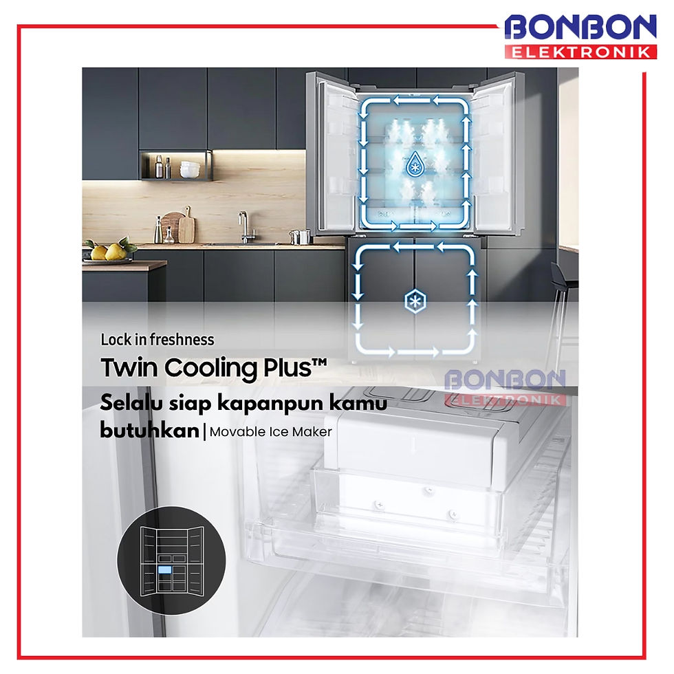 Thumbnail: Samsung Kulkas Multi Door RF48A4000B4/SE - RF48 Twin Cooling Plus 511L