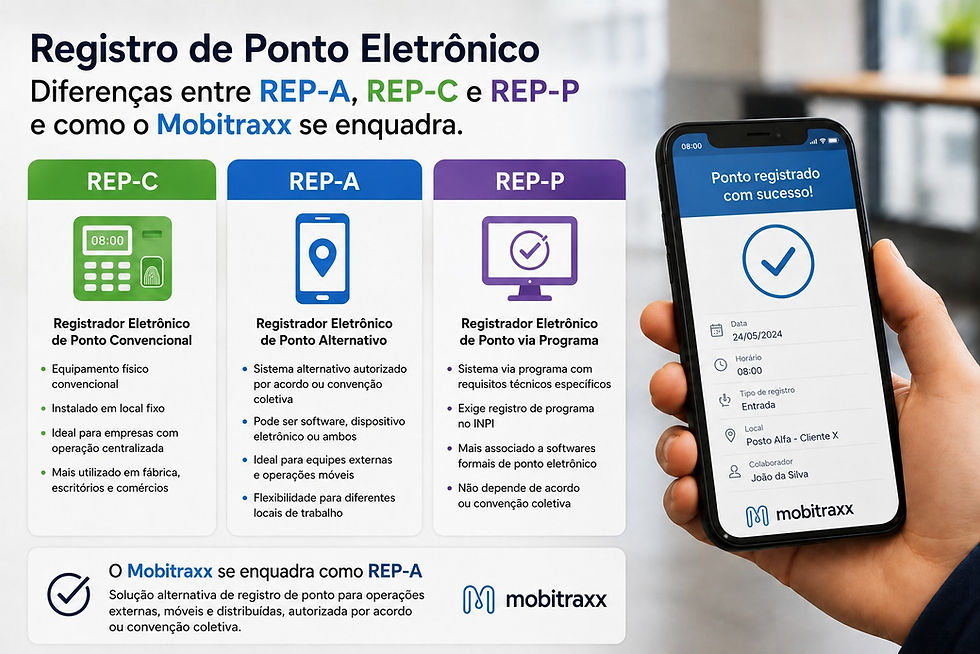 Registro de Ponto Eletrônico: Diferenças entre REP-A, REP-C e REP-P