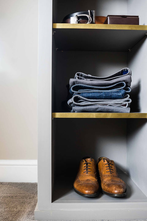 open shelving Leisha Norman Interior Designer Paul Handley Joinery Carpenter attic convers