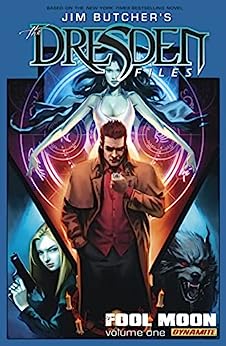 Graphic Novel cover with a woman floating behind a man