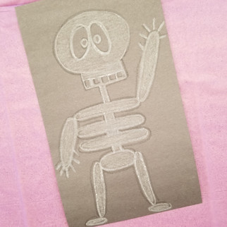 Photo of a skeleton drawing
