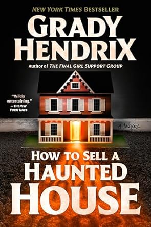 Book cover with a picture of a two story house