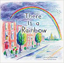 Book cover of a rainbow over a neighborhood street