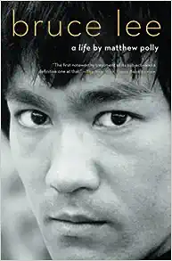 book cover with a black and white photo of Bruce Lee