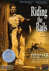 DVD cover with a man standing leaning against a post