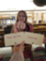 Photo of Madisyn choosing between Made You Cry or Historical categories