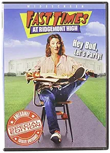 DVD cover with a high school student sitting in a school desk in front of the school