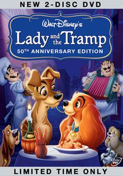 DVD with a two dogs eating the same piece of spaghetti