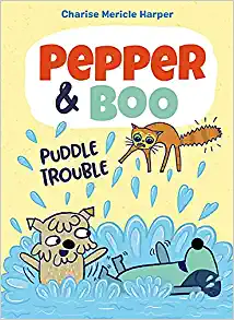 Book cover of animals playing in a puddle