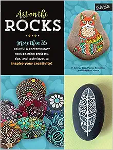 Book cover with a photo of several different designs painted on rocks