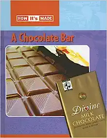 Book cover with a photo of a chocolate bar