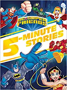 Book cover with cartoon DC characters