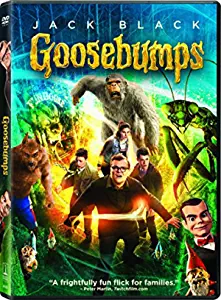 DVD cover with several people looking scared with large creatures chasing them