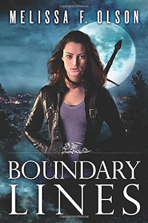 Book cover with a woman standing in front of a full moon with a sword on her back