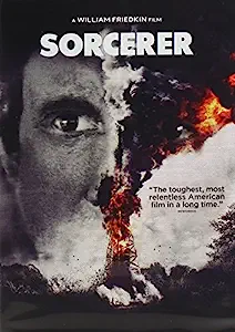 DVD cover with a half a mans face and a burning pile