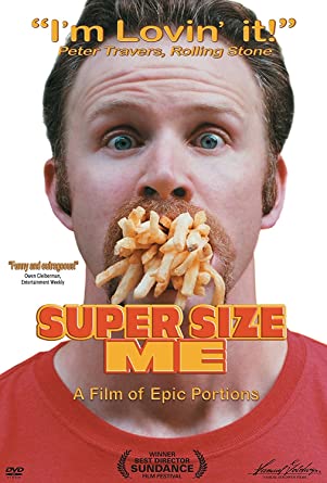 DVD cover with a man with his mouth full of french fries