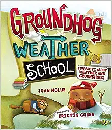 Book cover with groundhogs dressed like students with books