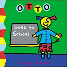 Book cover with a cartoon dog standing at a chalkboard