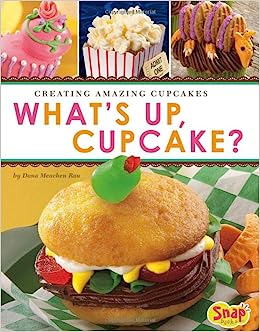 Book cover with a photo of a cupcake that looks like a hamburger