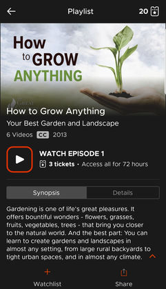 Screenshot of the How to Grow Anything course on Kanopy