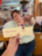 Photo of Christin picking between Non-Fiction or Spice categories