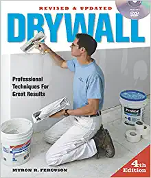 Book cover with a photo of a man mudding drywall